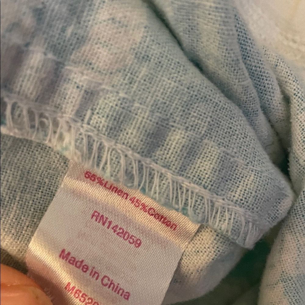 Y4- Linen Pants Macbeth Collection by Margaret Josephs Pink & White Garment - Picture 5 of 5